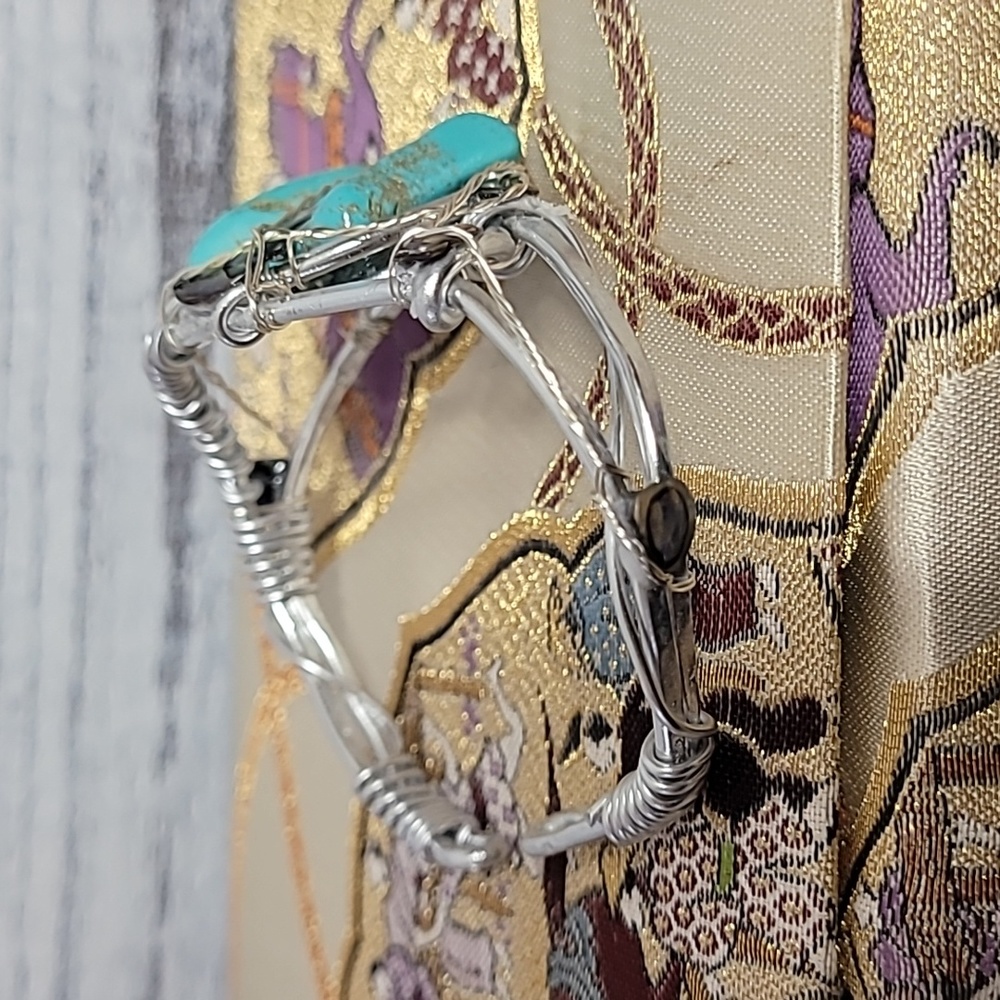 Turquoise Wire Wrap Bracelet - Picture 5 of 7